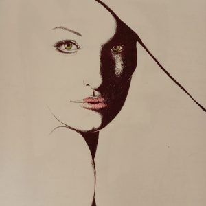 Vendita online opera dal titolo “Donna con cappello” realizzata dall'artista contemporanea Luigi Senia